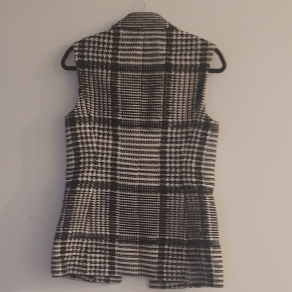 Theory Eldora Glen Houndstooth Plaid Sleeveless Blazer Vest. Sz 2. - Picture 7 of 12